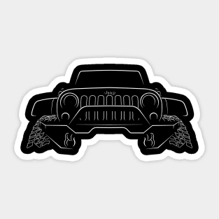 front/profile Jeep Wrangler - stencil, white Sticker